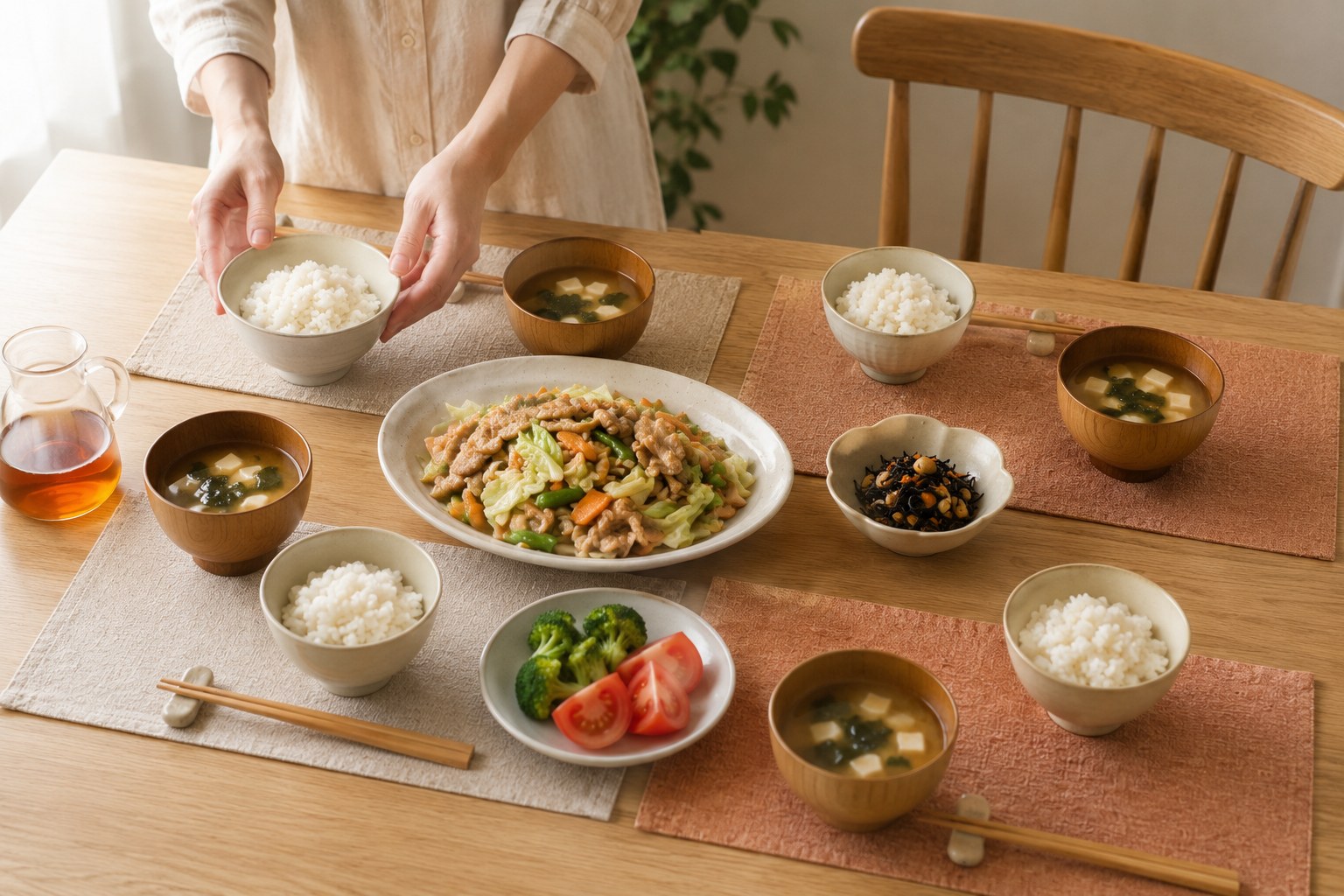 ご家族の食事が並んだ食卓